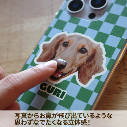 お鼻ぷっくりスマホケース(ブロックチェック)