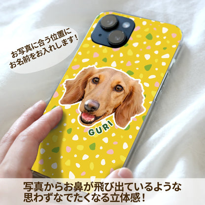 お鼻ぷっくりスマホケース(テラゾー)